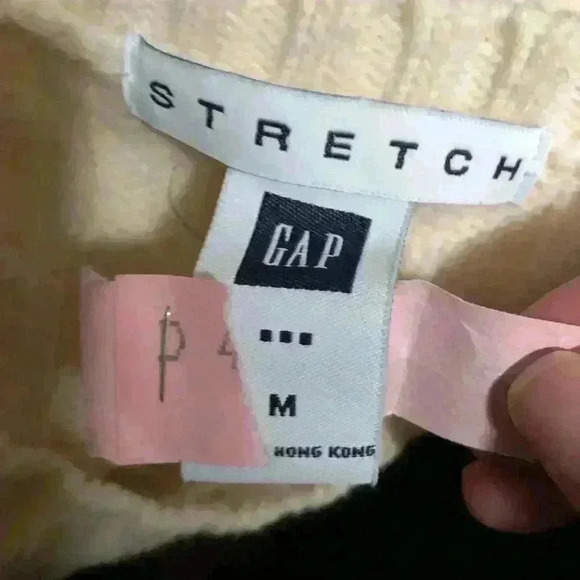 VTG GAP Stretch Braided Off White Wool Sweater Women Large - Picture 8 of 8